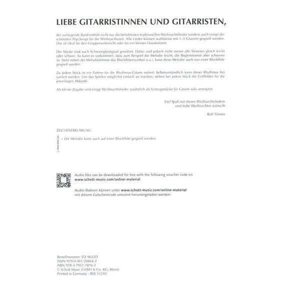 Schott Weihnachtslieder Gitarre Hobby