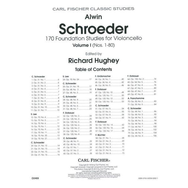 Carl Fischer 170 Foundation Studies 1 Cello