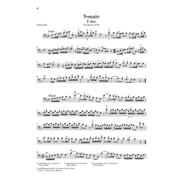 Henle Verlag Marcello Cellosonate F-Dur