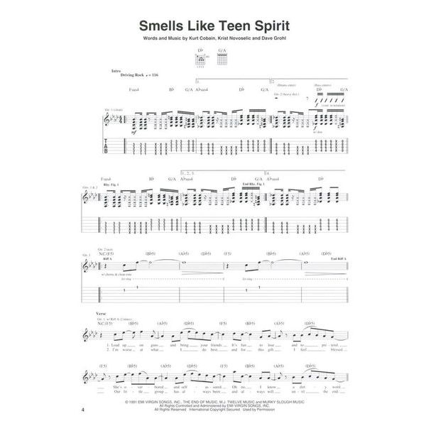 Hal Leonard Nirvana Nevermind Guitar