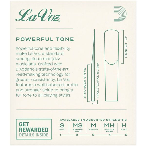 DAddario Woodwinds La Voz Bb- Clarinet H