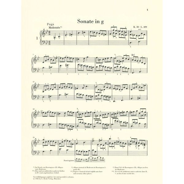 Henle Verlag Scarlatti Klaviersonaten I