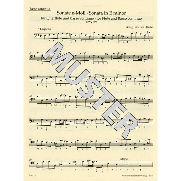 Brenreiter Hndel Elf Sonaten für Flöte