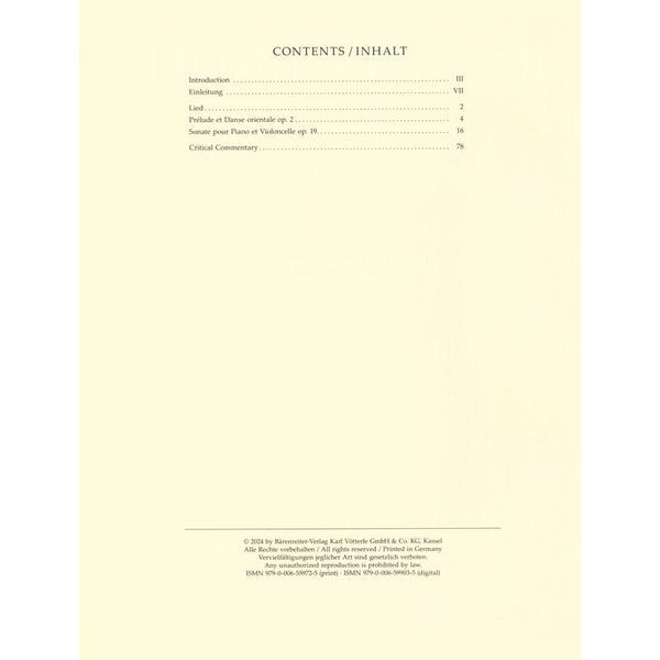 Brenreiter Rachmaninow Werke für Cello