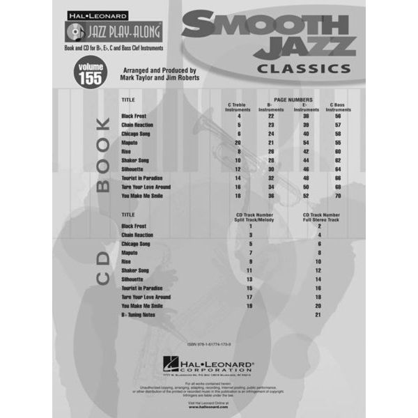 Hal Leonard Jazz Play-Along Smooth Jazz