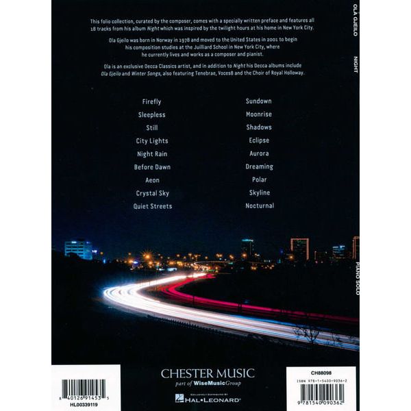 Chester Music Ola Gjeilo Night