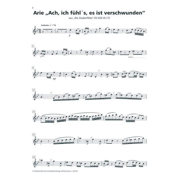Heinrichshofen Verlag Mozart 6 Arien Blockflöte