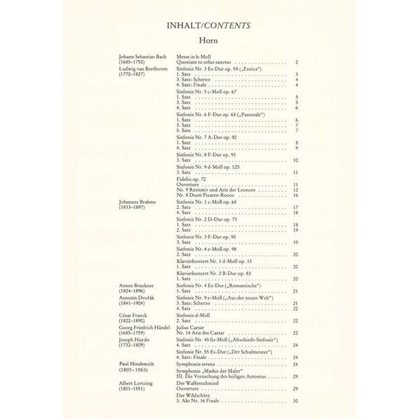 Edition Peters Orchester Probe Horn