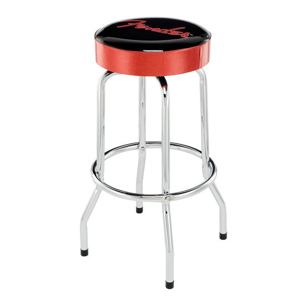 Fender Red Sparkle Logo Barstool 30"