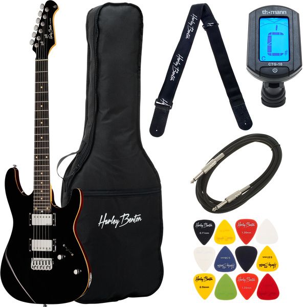 Harley Benton Fusion-III HH HT EB BK Bundle