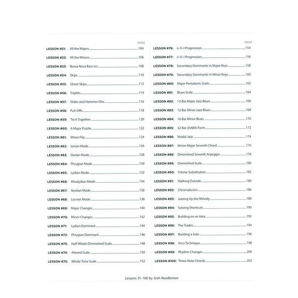 Hal Leonard 100 Jazz Lessons Bass