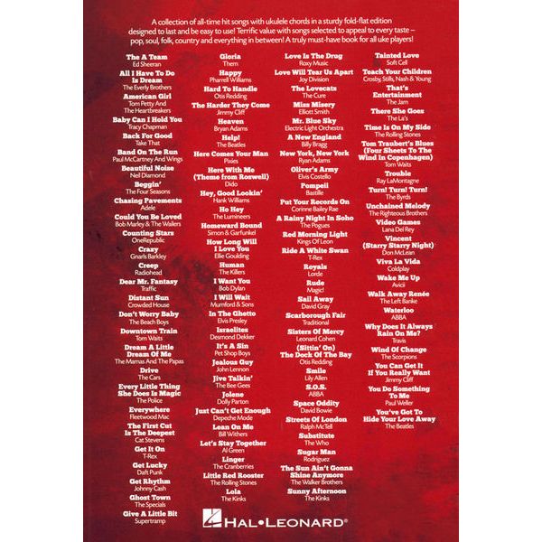 Wise Publications 101 Hits For Ukulele The Red