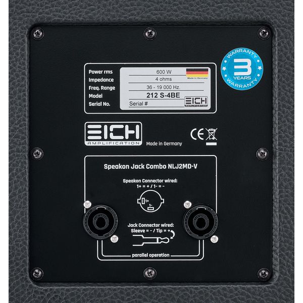 Eich Amplification 212S-4 Black Edition Cabinet