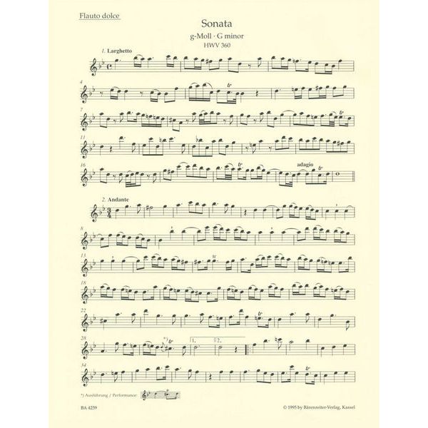 Brenreiter Hndel Smtliche Sonaten Rec