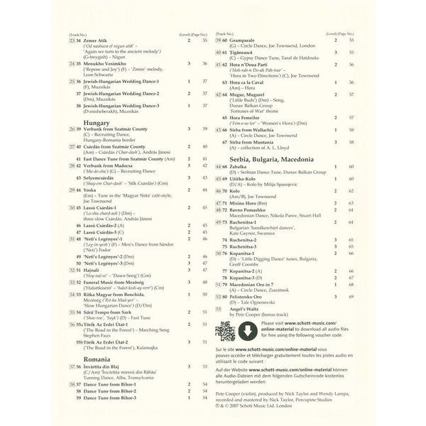 Schott Eastern European Fiddle Tunes