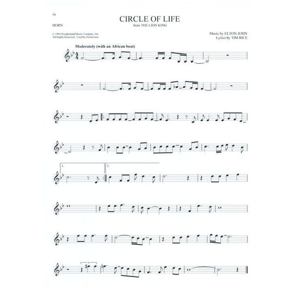 Hal Leonard 101 Disney Songs Horn