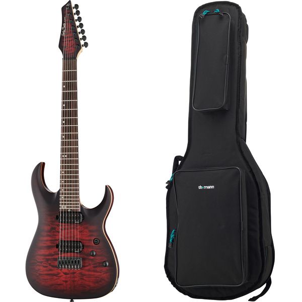 Harley Benton Amarok-7 BKRD Quilted w/Bag