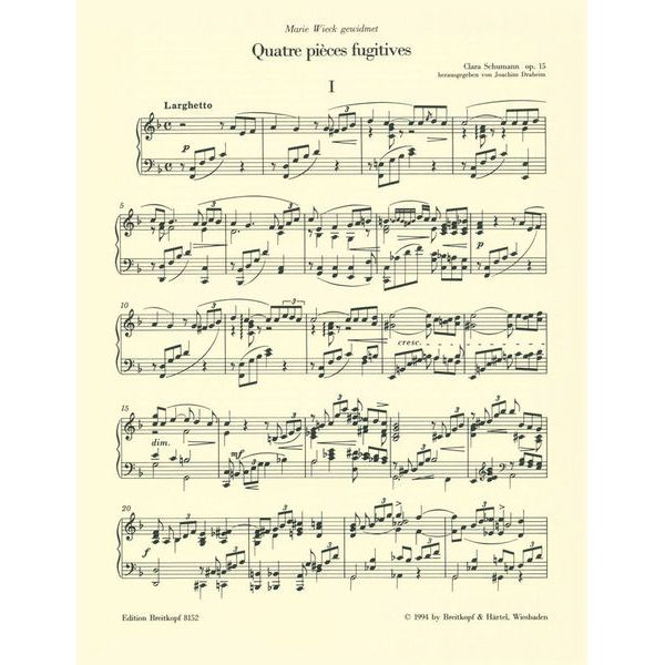 Breitkopf & Hrtel Clara Schumann Quatre Pieces