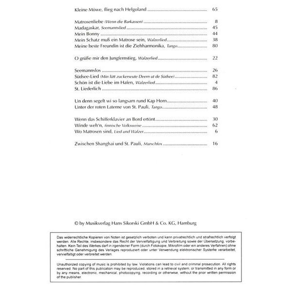 Sikorski Musikverlage Die Seemannskiste