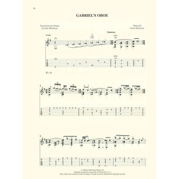 Edition Carisch Ennio Morricone For Guitar