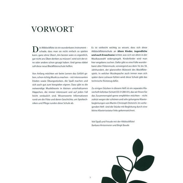 Schott Altblockflötenschule