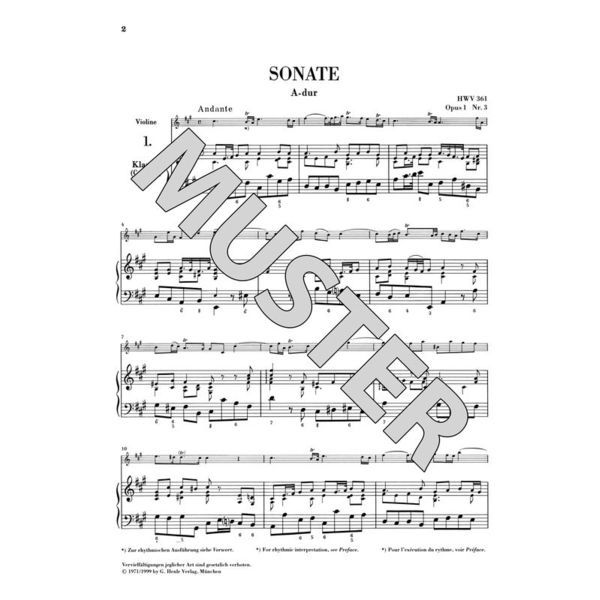 Henle Verlag Hndel Sieben Sonaten Violin