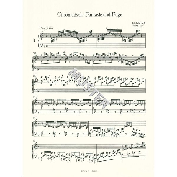 Edition Peters Bach Chromatische Fantasie