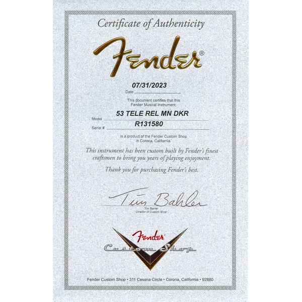 Fender 53 Tele Relic MN DKR