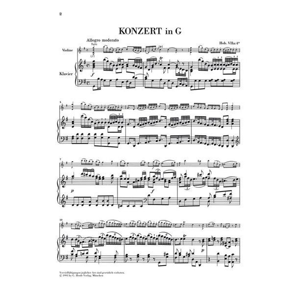 Henle Verlag Haydn Violinkonzert G-Dur