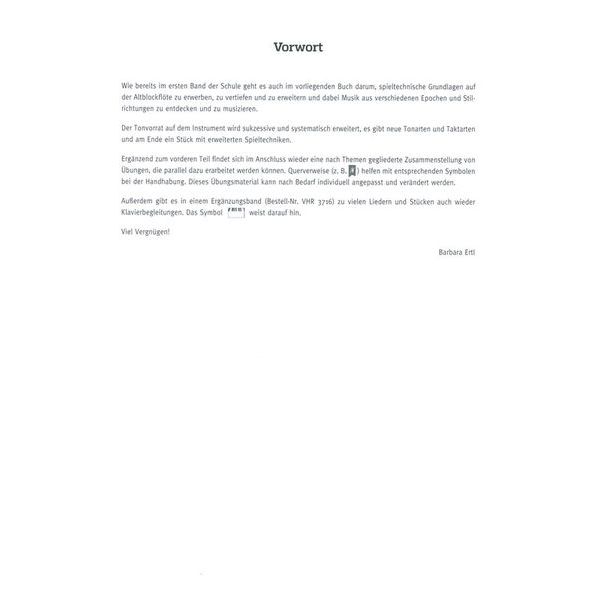 Holzschuh Verlag Schule for Altblockflöte 2