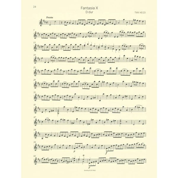 Breitkopf & Hrtel Telemann Zwölf Fantasien