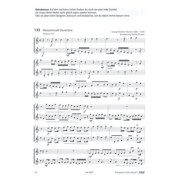 Hage Musikverlag Trompeten Fuchs 3