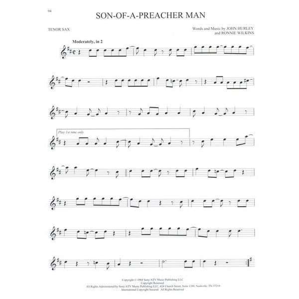 Hal Leonard 101 Popular Songs T-Sax