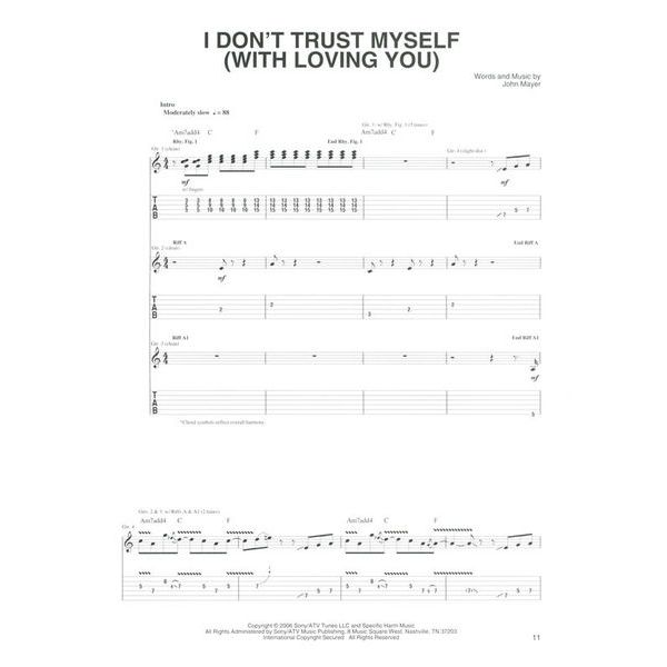 Cherry Lane Music Company John Mayer Continuum