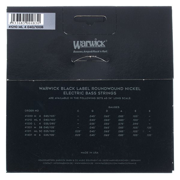 Warwick 41210 ML 4 Black Label