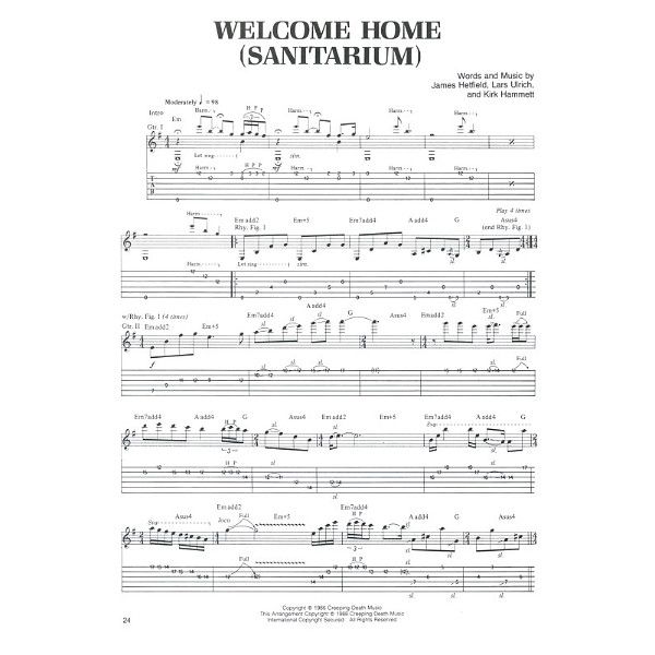 Cherry Lane Music Company Metallica Master Of Puppets