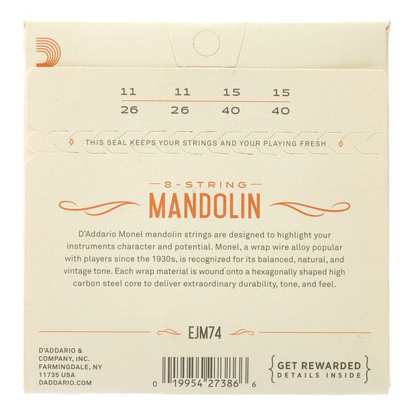 Daddario EJM74 Mandolin Set