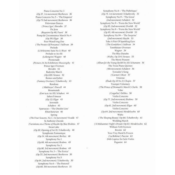 Music Sales 100 Classical Themes Violin