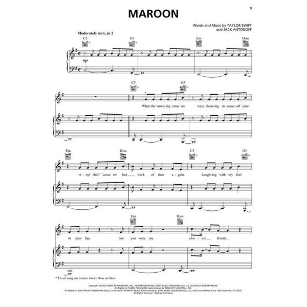 Hal Leonard Taylor Swift Midnights (3 AM)