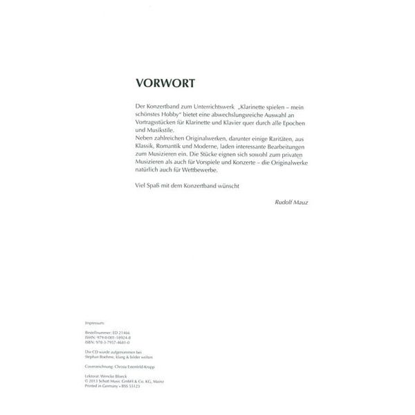 Schott Klarinette Hobby Konzertband