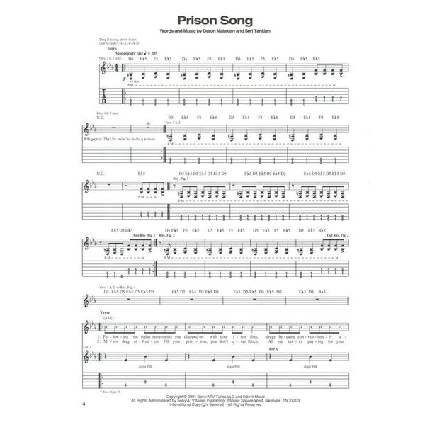 Hal Leonard System Of A Down Toxicity