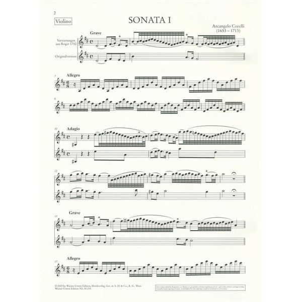 Wiener Urtext Edition Corelli Violinsonaten 1