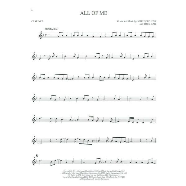 Hal Leonard 101 Hit Songs For Clarinet