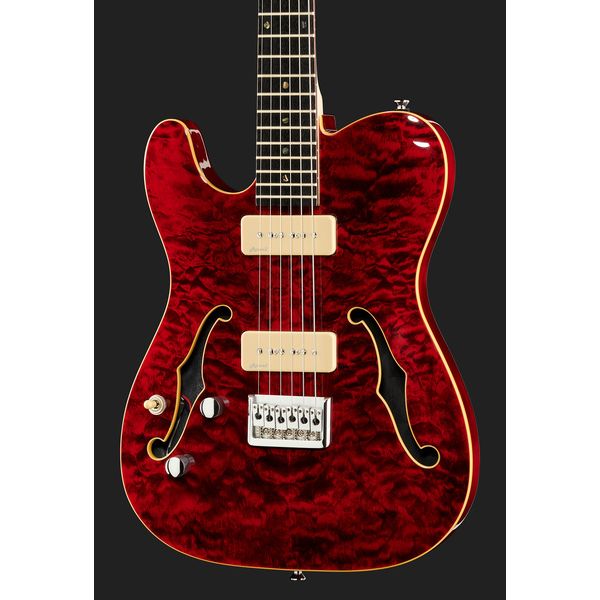 Harley Benton TE-90QM LH Trans Red