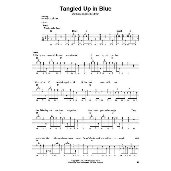 Hal Leonard Bob Dylan For Clawhammer Banjo