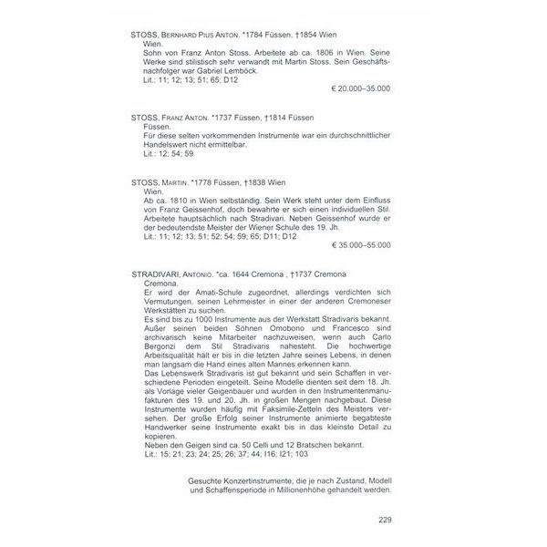 Friedrich Hofmeister Verlag Taxe der Streichinstrumente