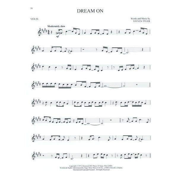 Hal Leonard Greatest Songs Of Rock Violin