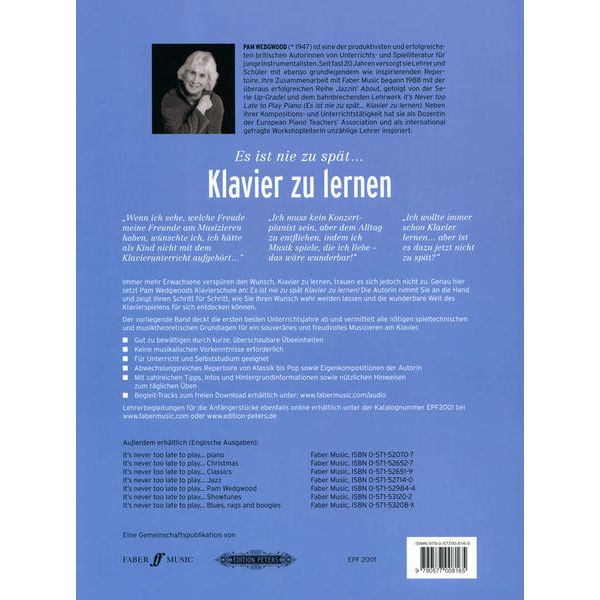 Edition Peters Es ist nie zu spt Klavier