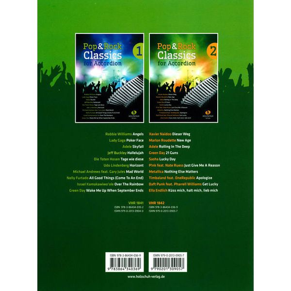 Holzschuh Verlag Pop Rock Classics Accordion 2