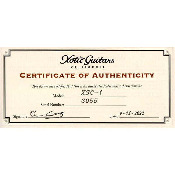 Xotic Guitars XSC-1 MN BM Medium Aged